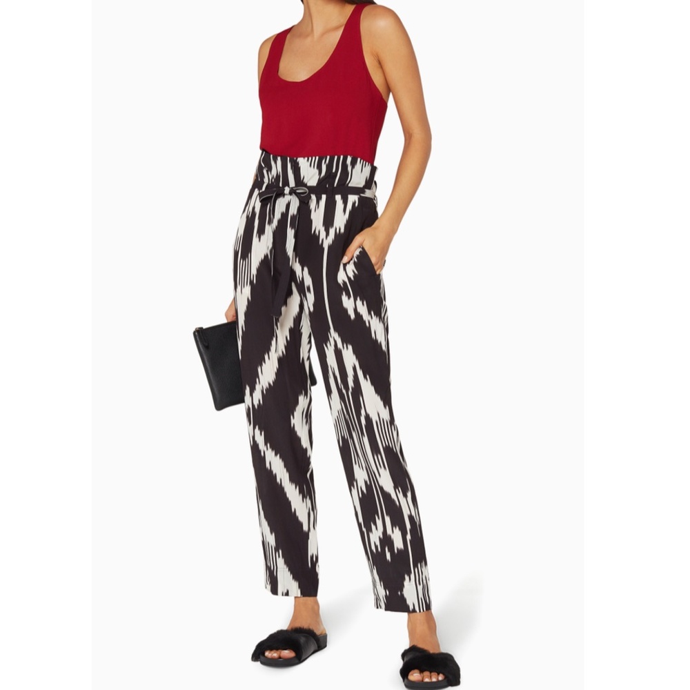 Theory Silk Straight Leg High Waist Pants Size 8